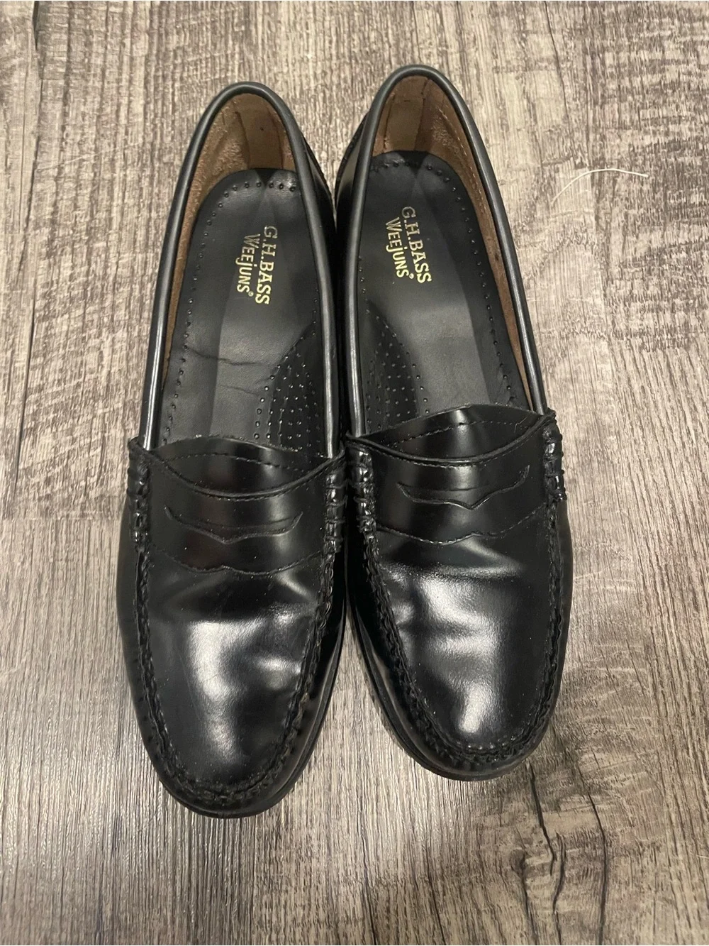 GH Bass Whitney Weejun Classic Black Leather Penny Loafers - Picture 4 of 7